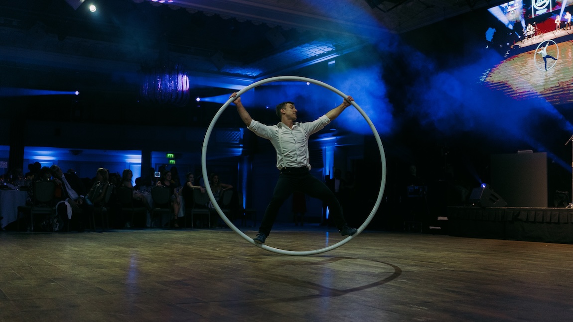 Cyr Wheel Act Hire - Grosvenor House Great Room
